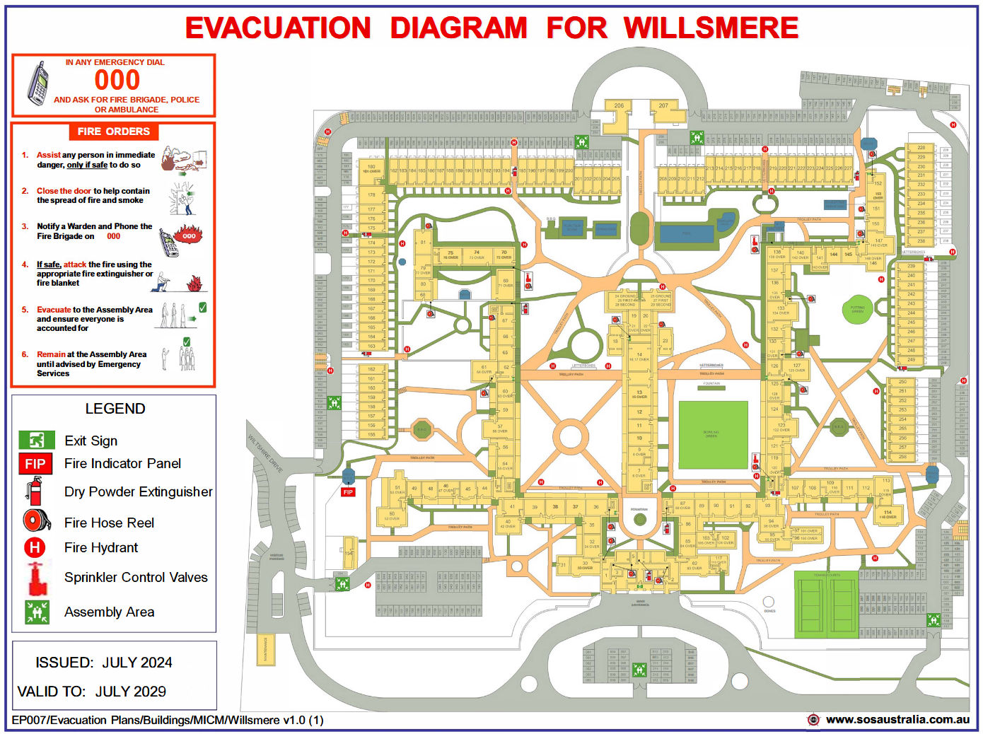 Willsmere Evacuation Diagram v1.0 2024 2029