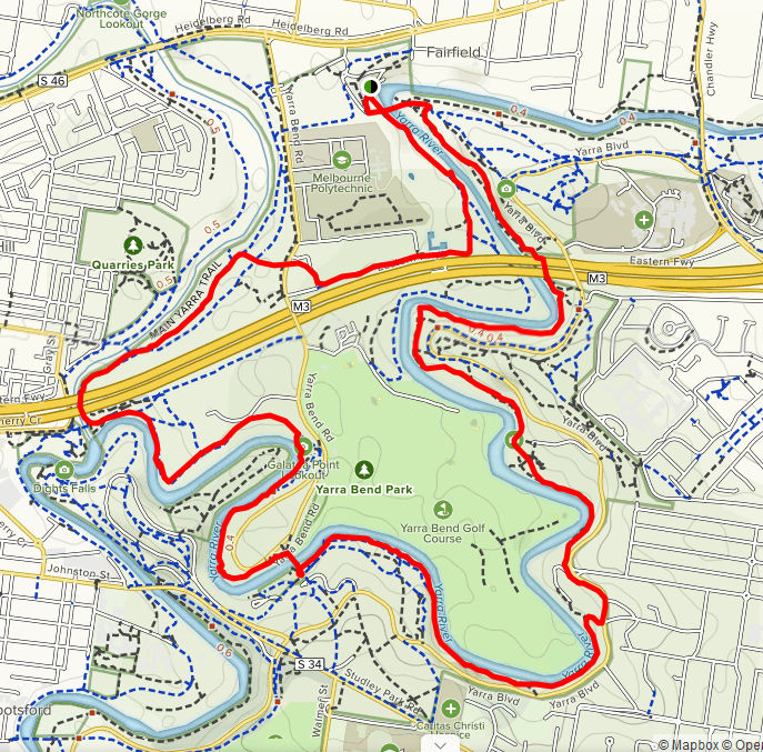 Yarra Bend Loop 9.5km